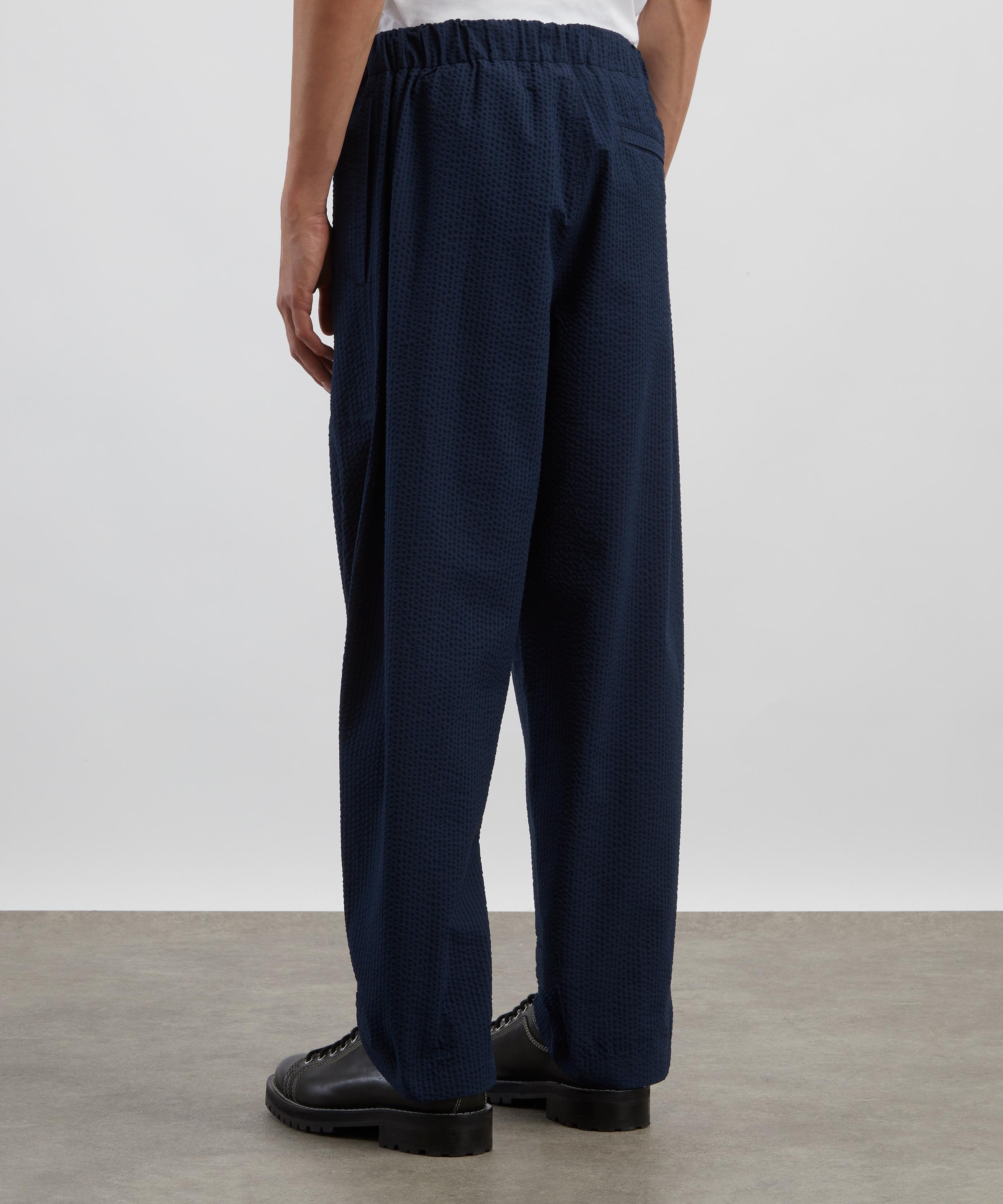 Dark Blue Seersucker Trousers - 4