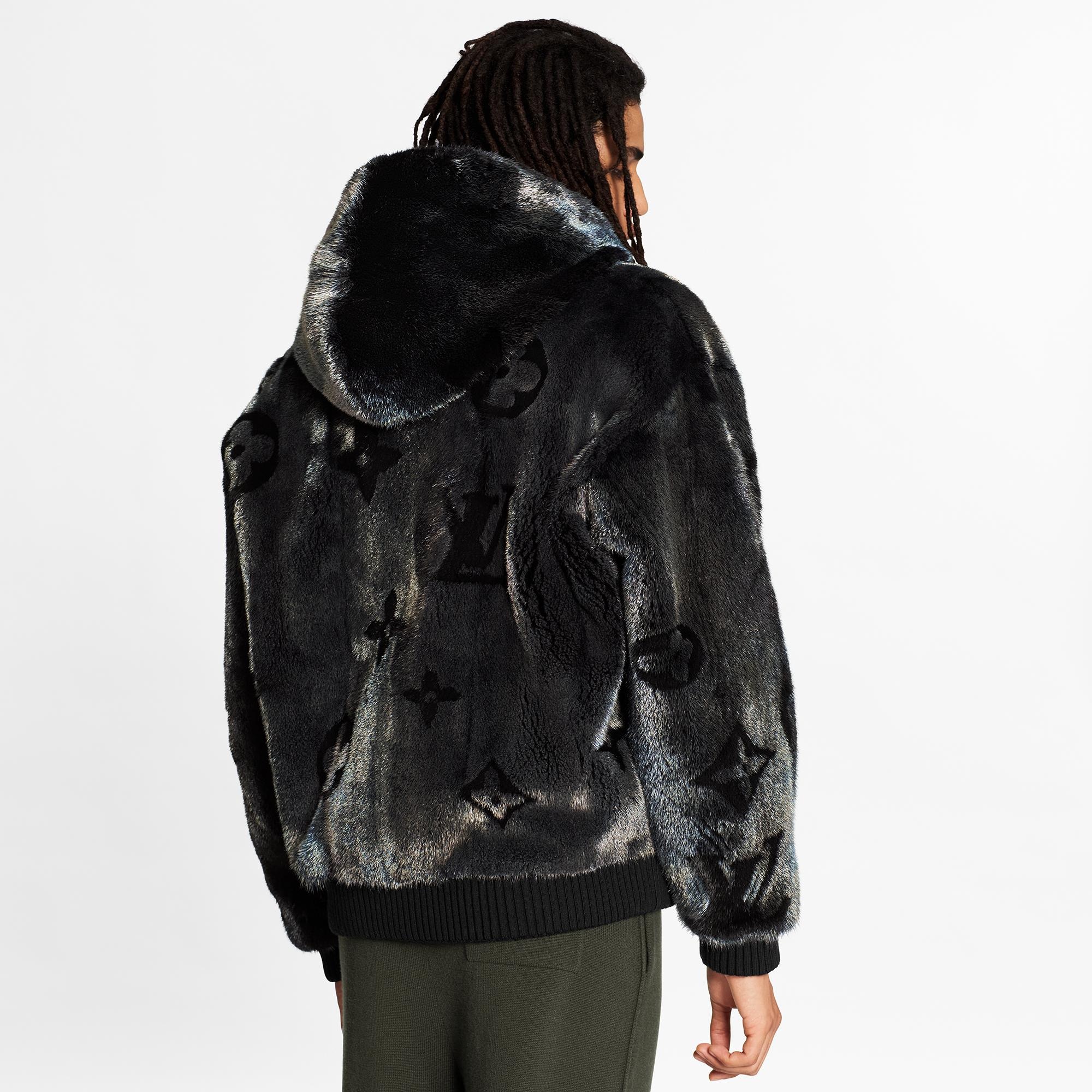 Monogram Mineral Mink Fur Zipped Hoodie - 5