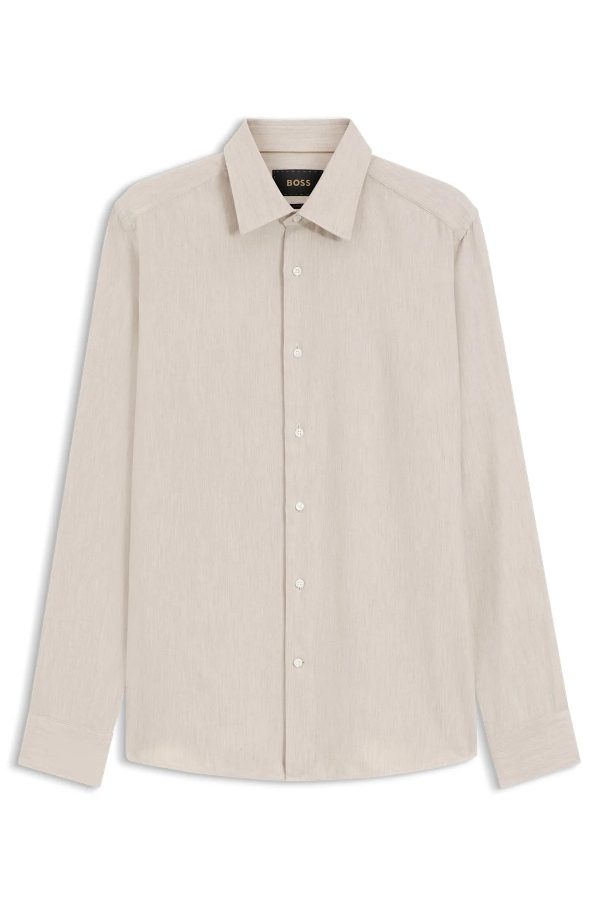 SLIM-FIT SHIRT IN COTTON-BLEND FLANNEL - 1