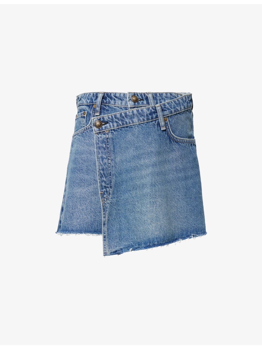 Belina Raw-Hem Denim Skort - 1