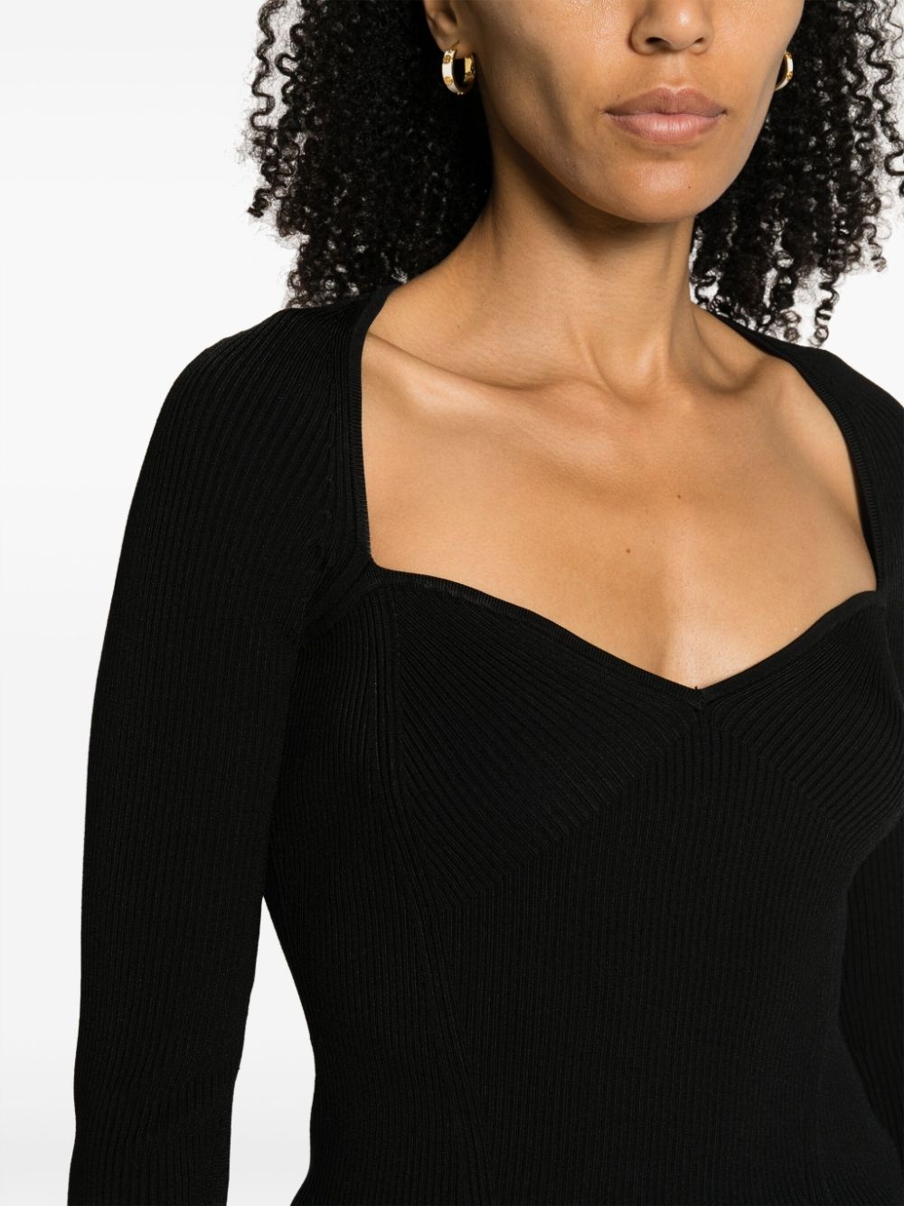 sweetheart-neck long-sleeve jumper - 5