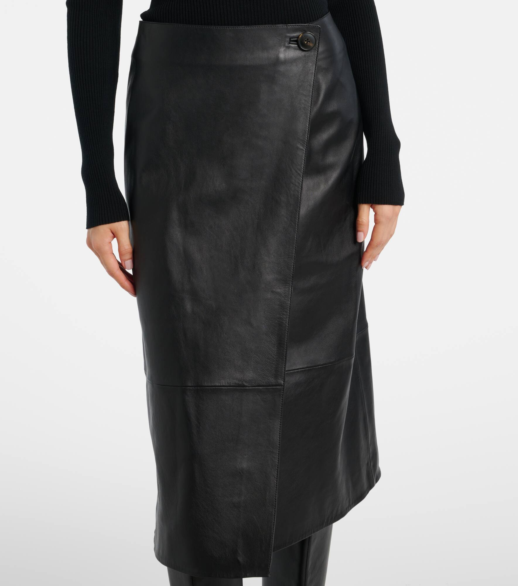 Leather midi skirt - 4