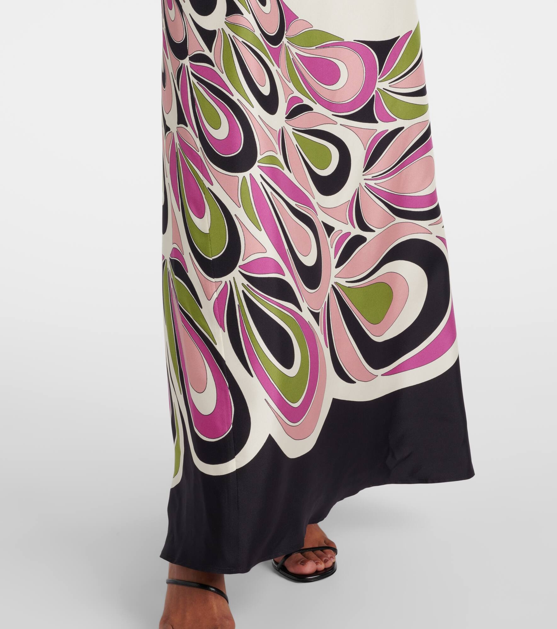 Roy one-shoulder silk twill maxi dress - 6