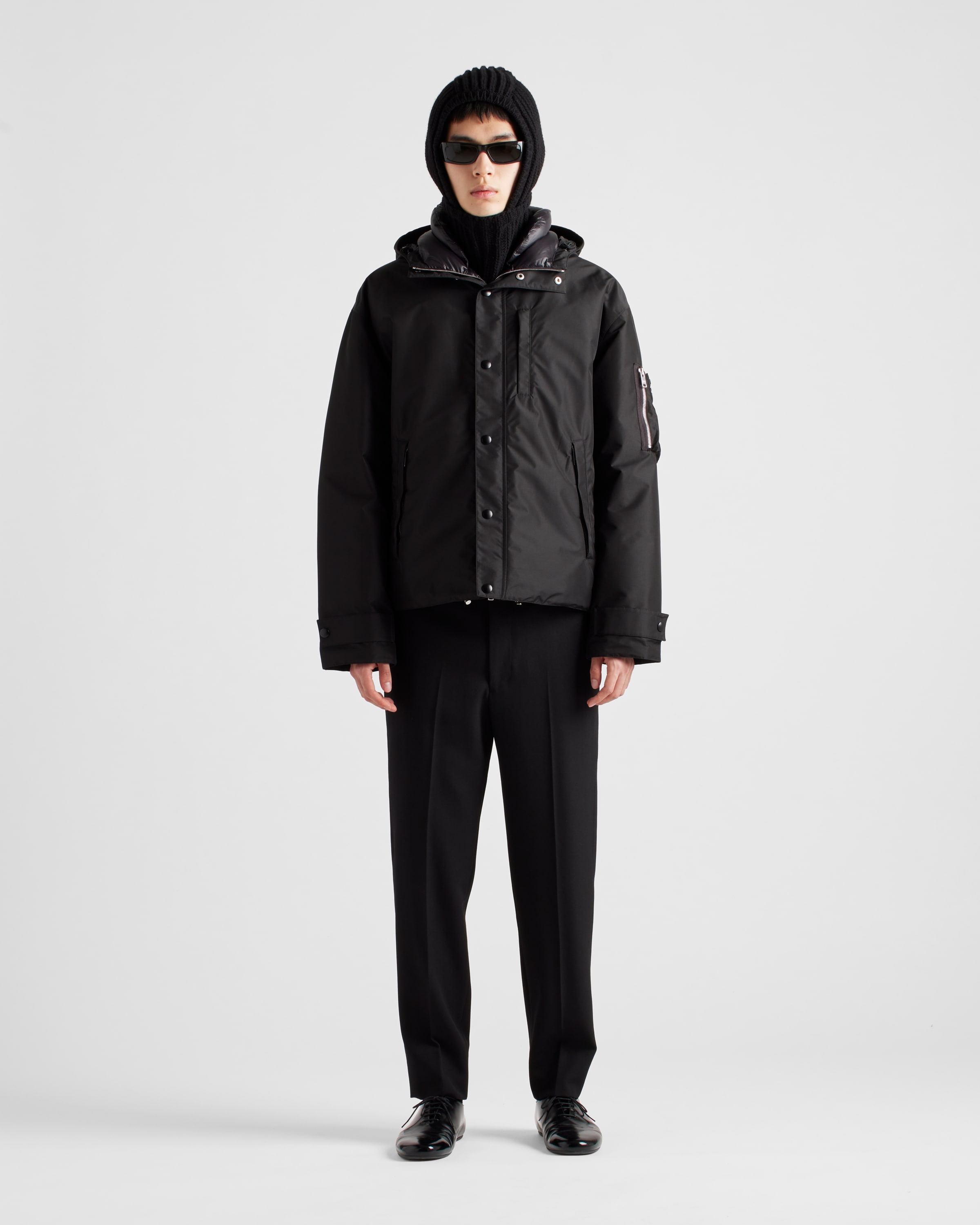 Technical fabric down jacket with hood - 2