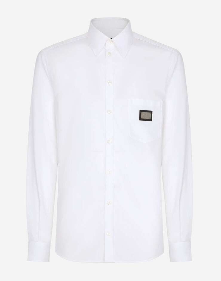 Cotton Martini-fit shirt with branded tag - 3