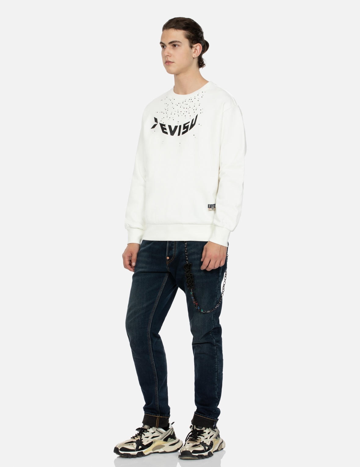 DOT-TO-DOT DARUMA AND LOGO PRINT RELAX FIT SWEATSHIRT - 4