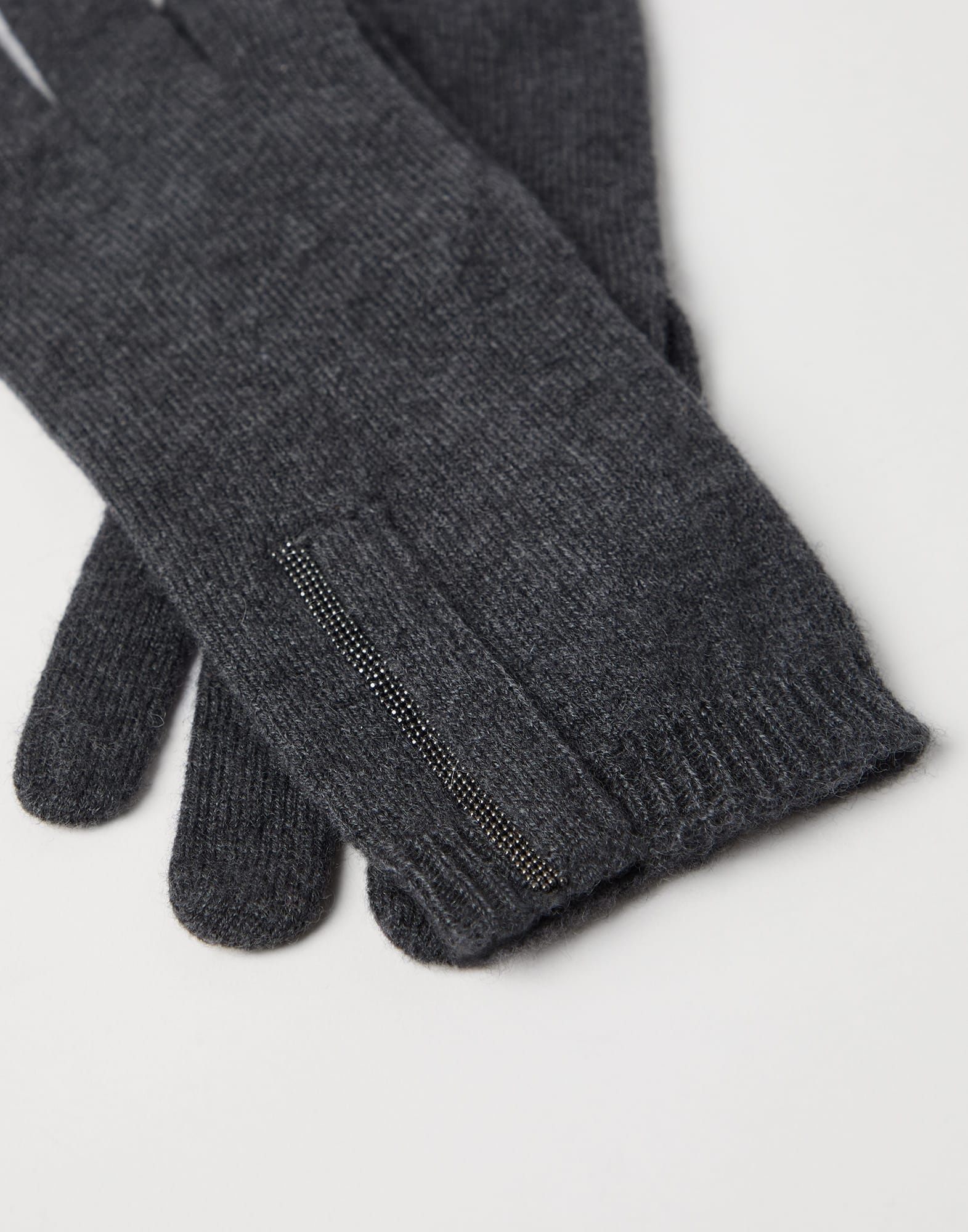 Cashmere knit gloves with monili - 2