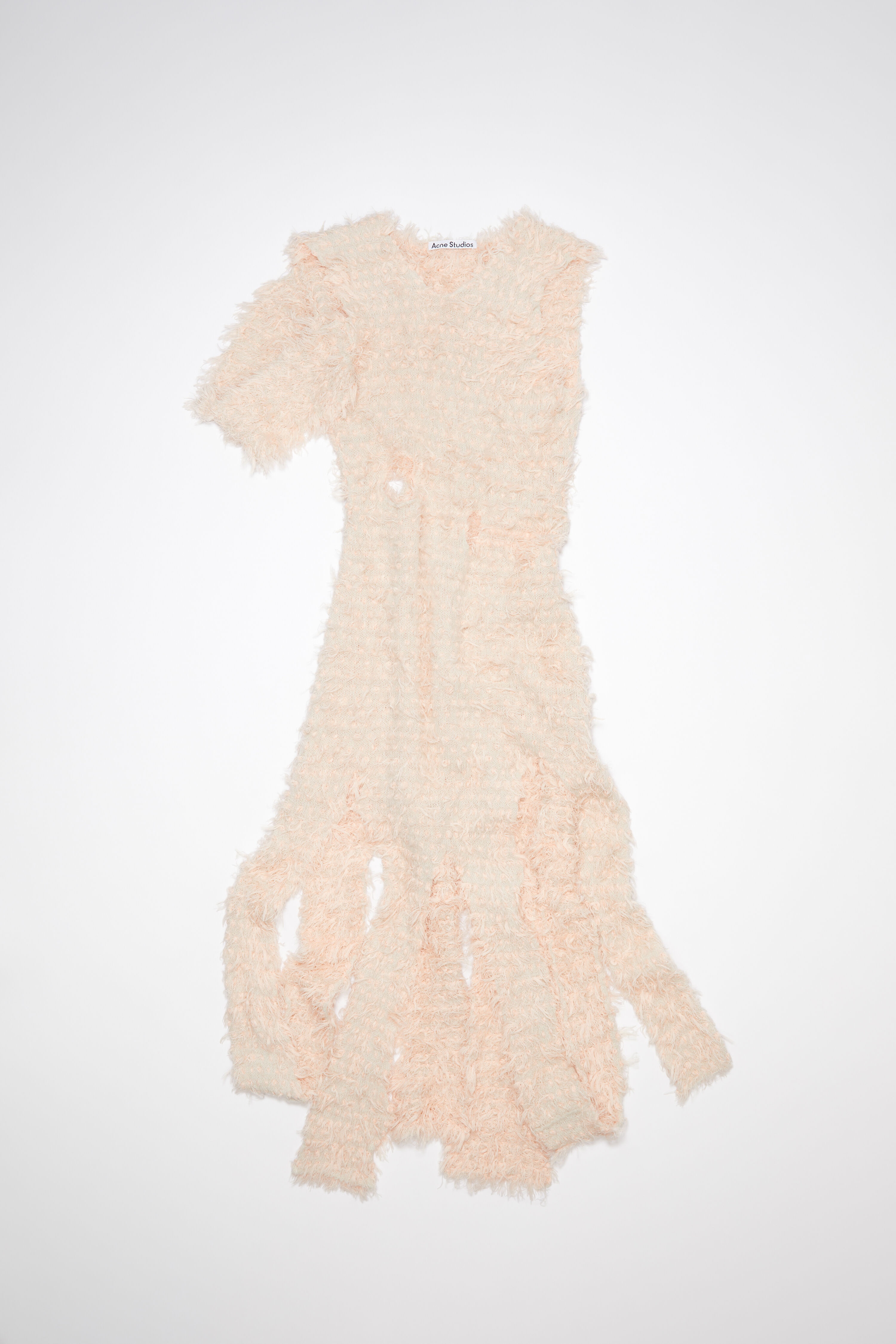 Wool blend cut-out dress - Pale Pink - 7