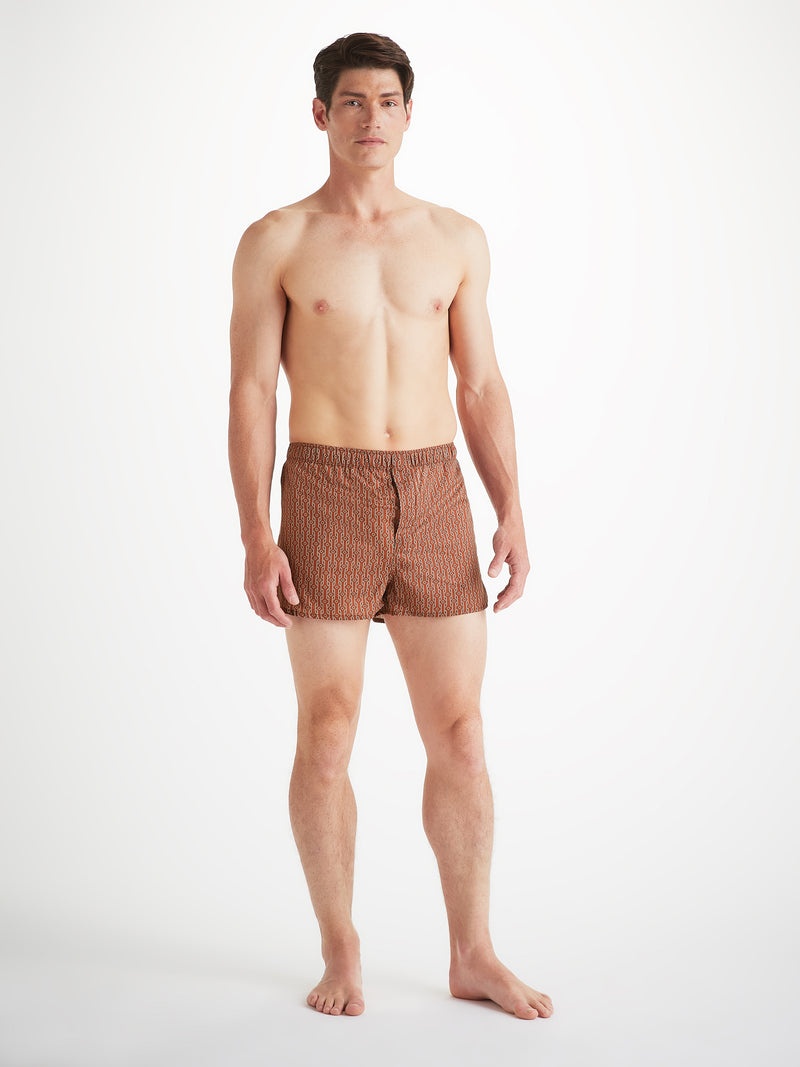 Men's Modern Fit Boxers Cotton Batiste Red Rope Print - 1