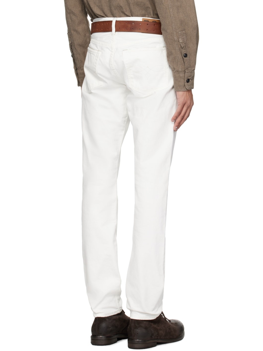 White Slim-Fit Jeans - 3