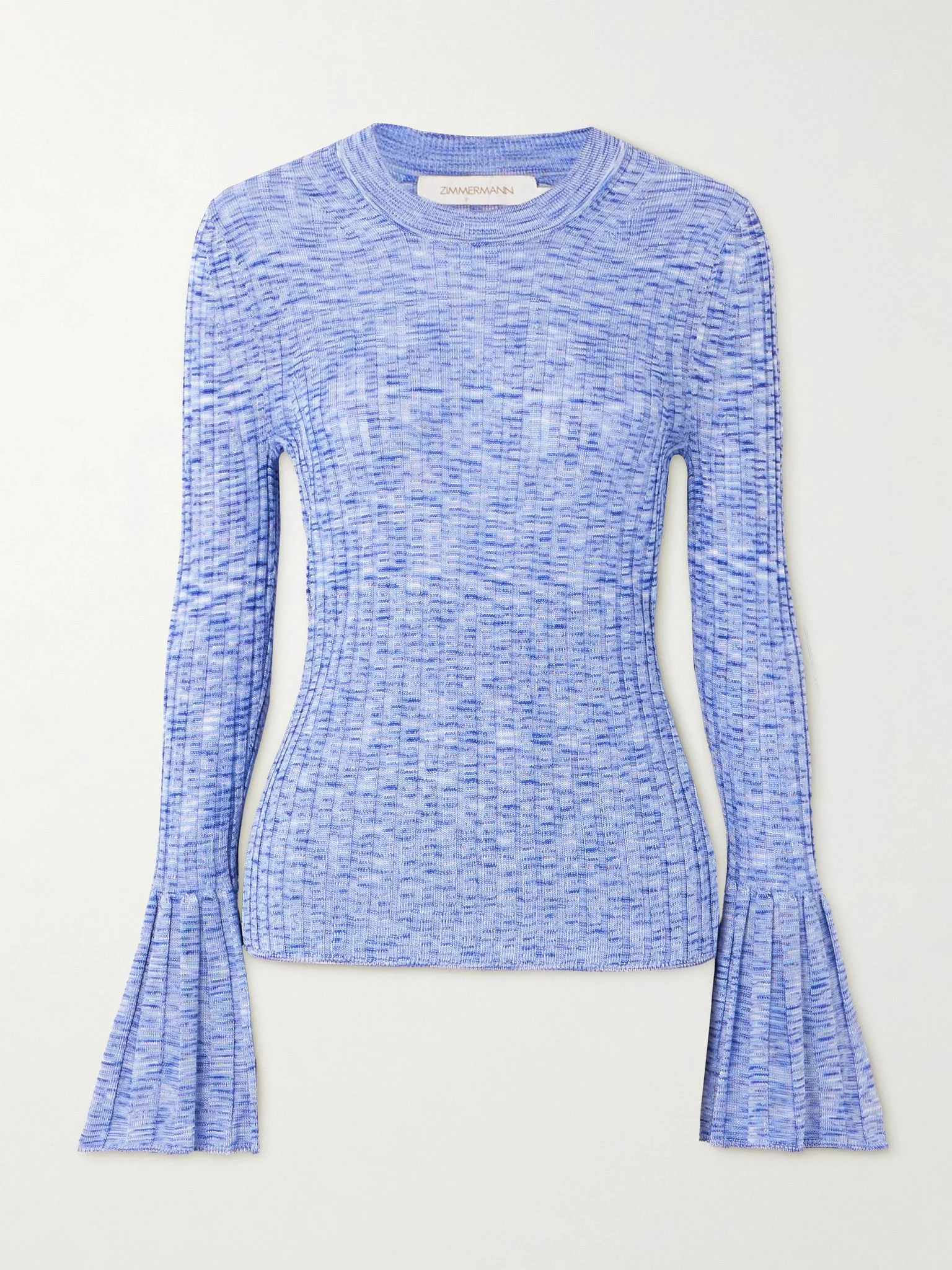 Mouline ribbed-knit sweater Blue - 1