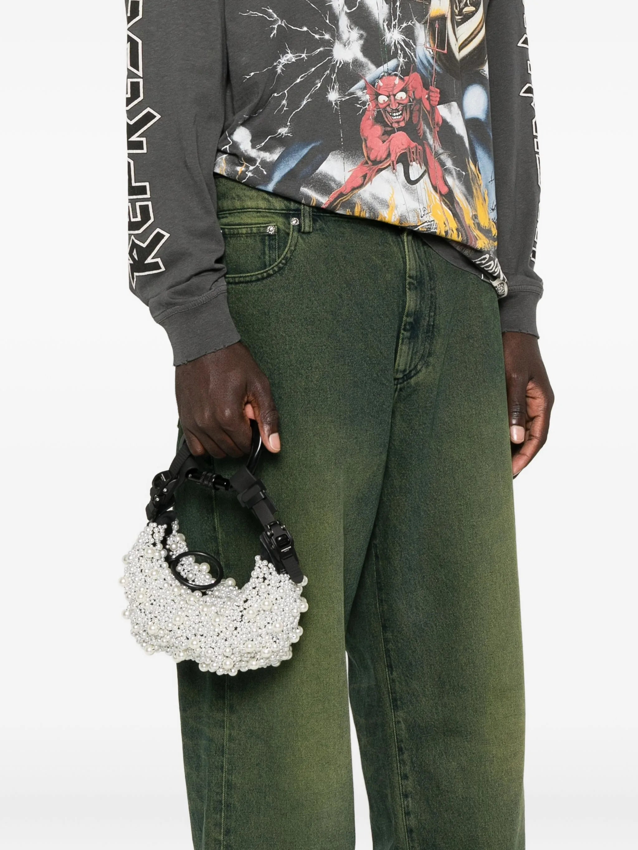 Innerraum Pearl-embellished Carabiner Clutch Bag - 4