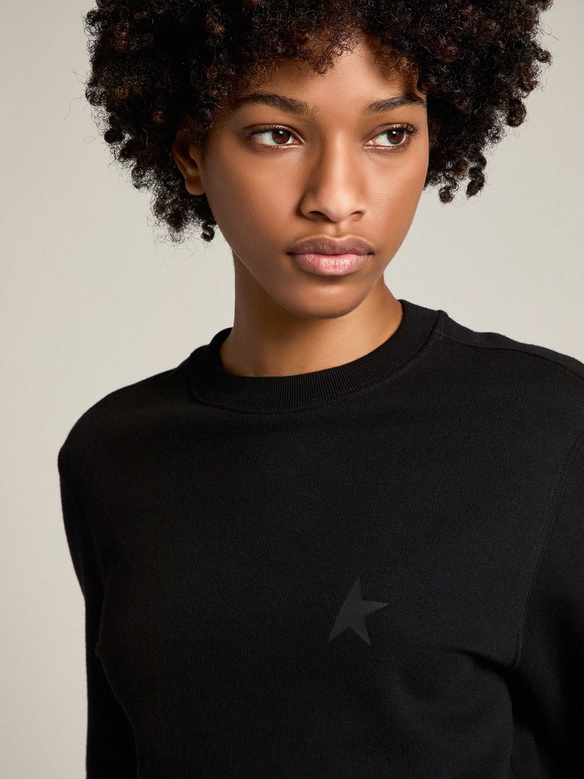 Black Athena Star Collection sweatshirt with tone-on-tone star on the front - 2