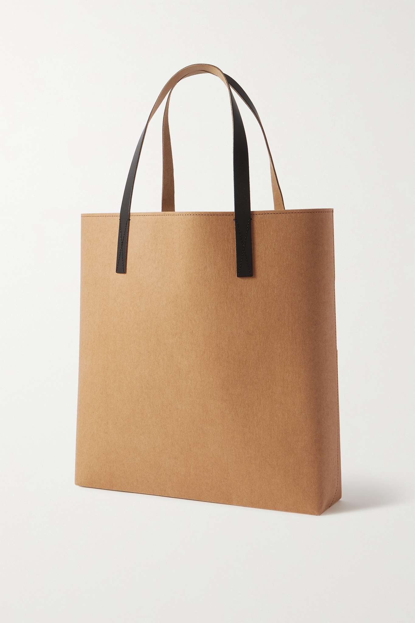 Shopping two-tone leather-trimmed canvas tote - 3