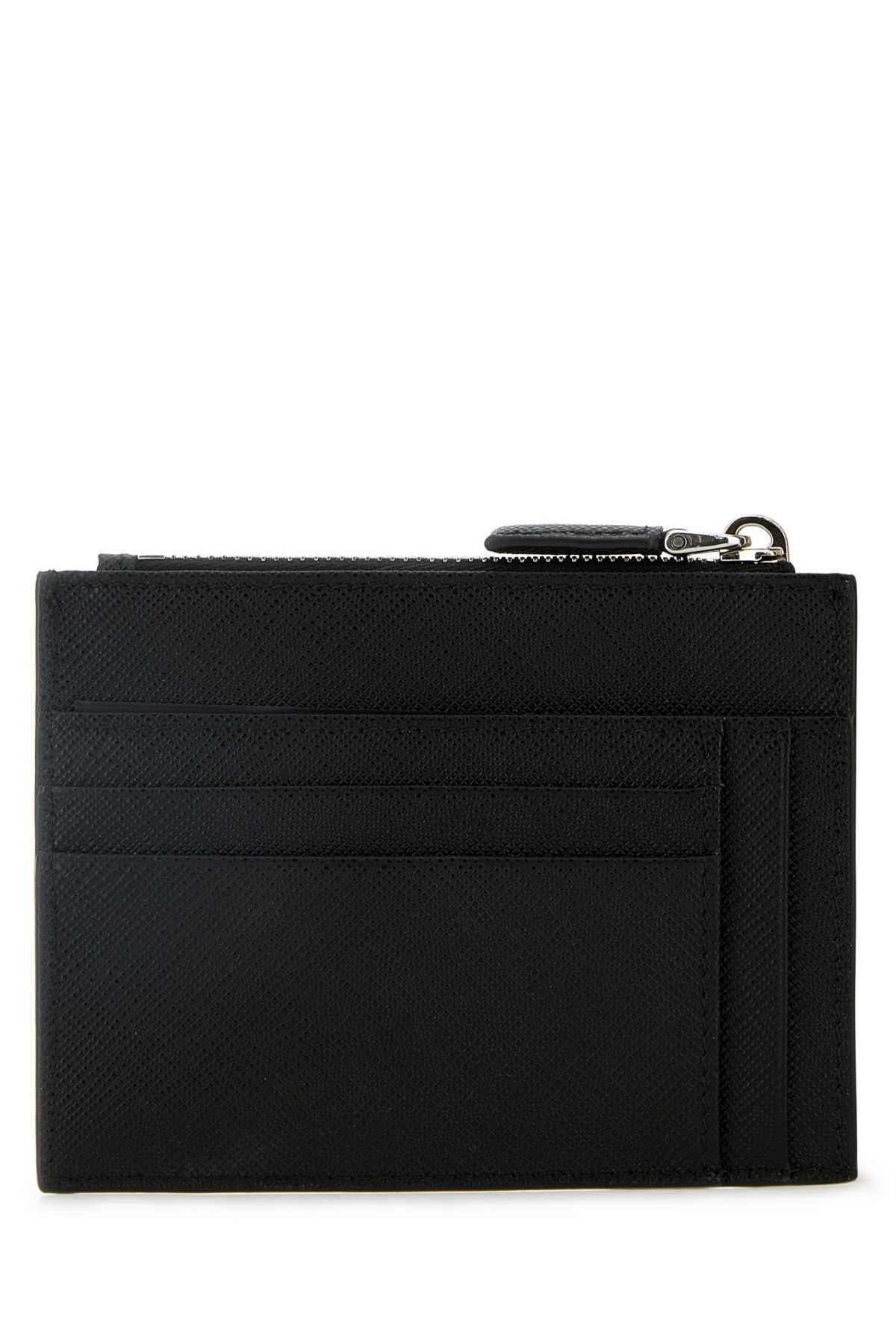 Prada Men Black Leather Card Holder - 3
