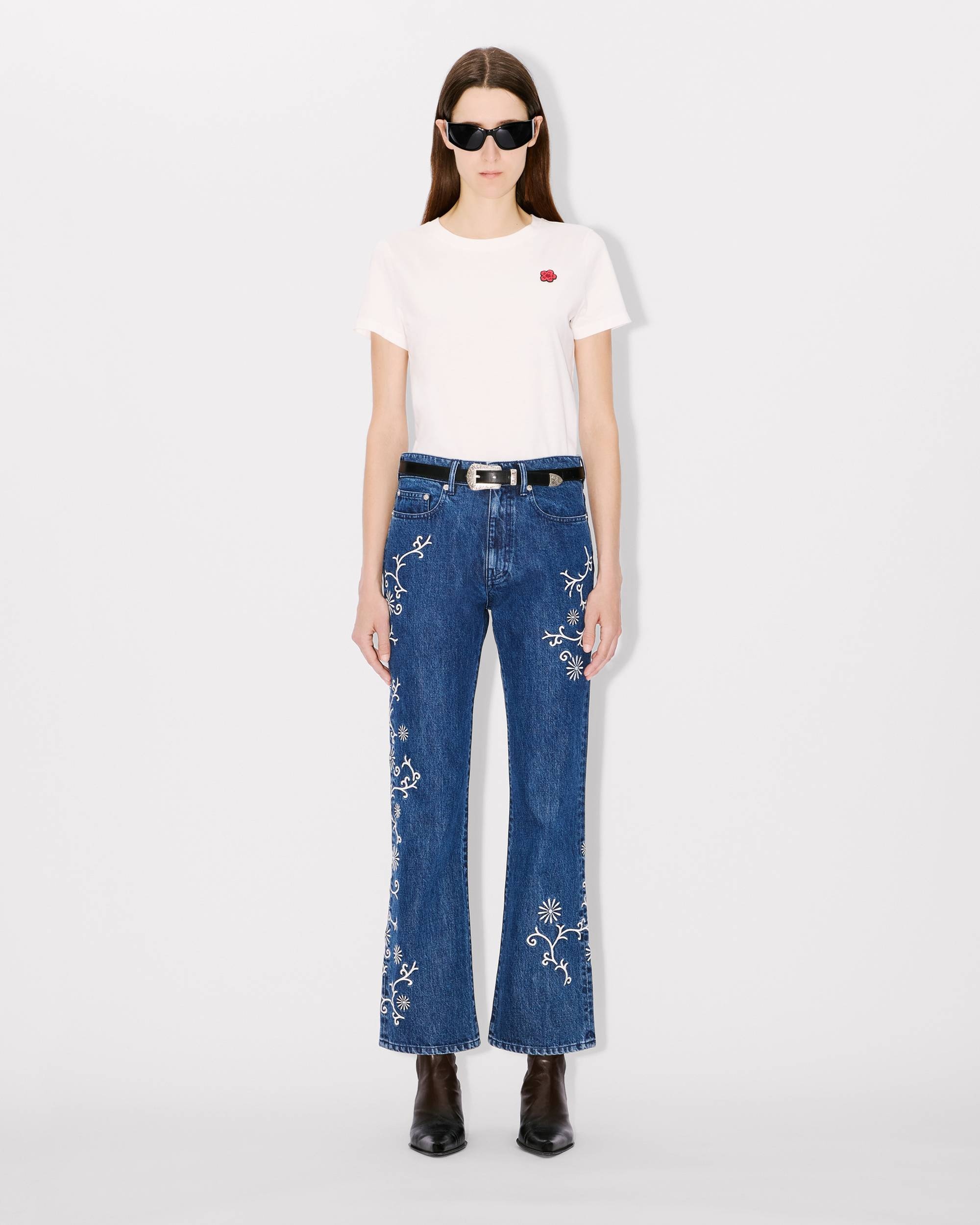 'KENZO Marguerite' BARA cropped embroidered jeans in japanese denim - 5