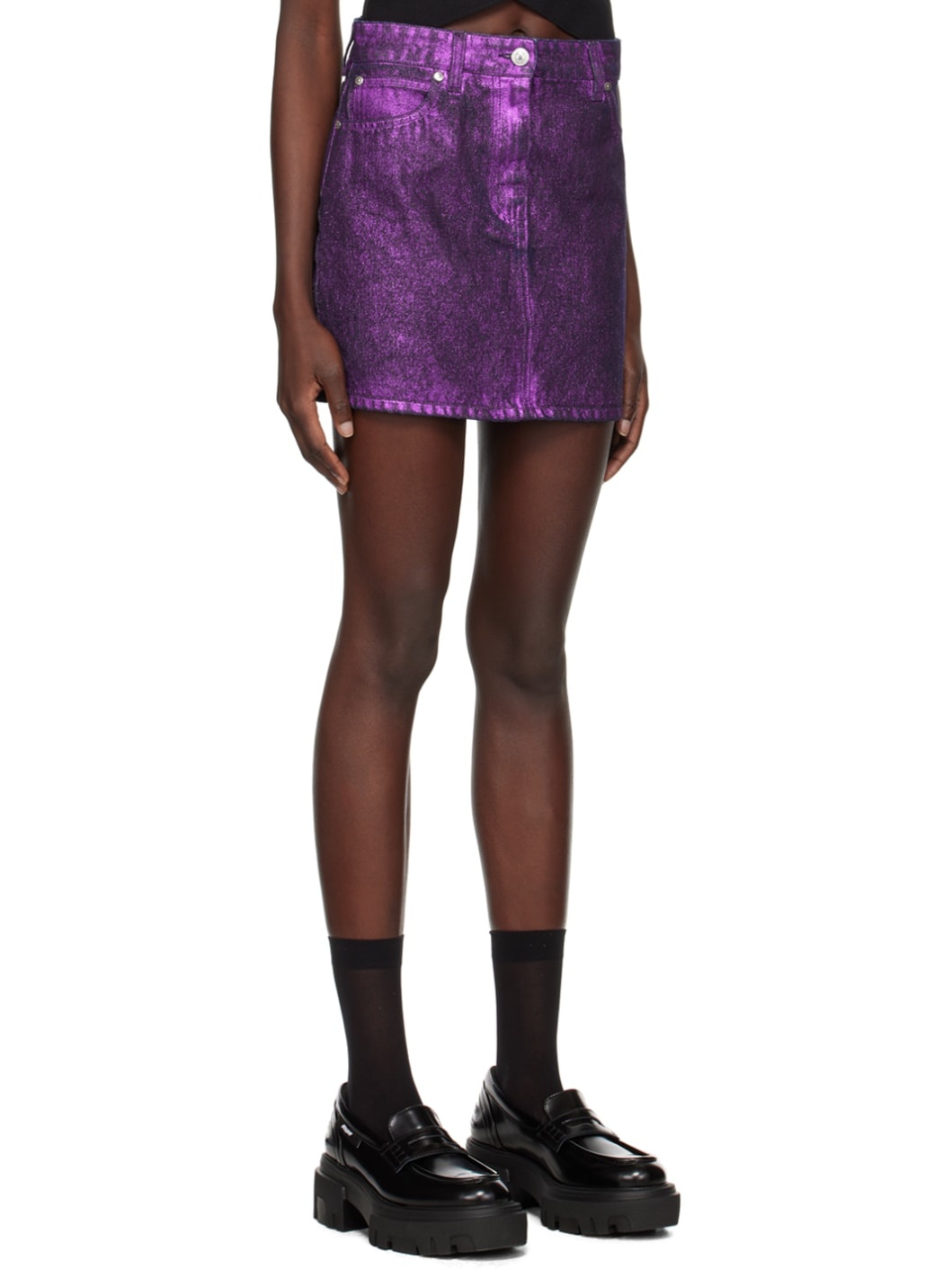 Purple & Black Miniskirt - 2