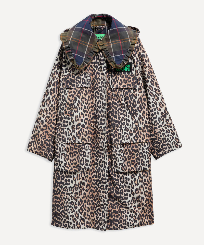 x GANNI Leopard Print Waterproof Parka Jacket 1