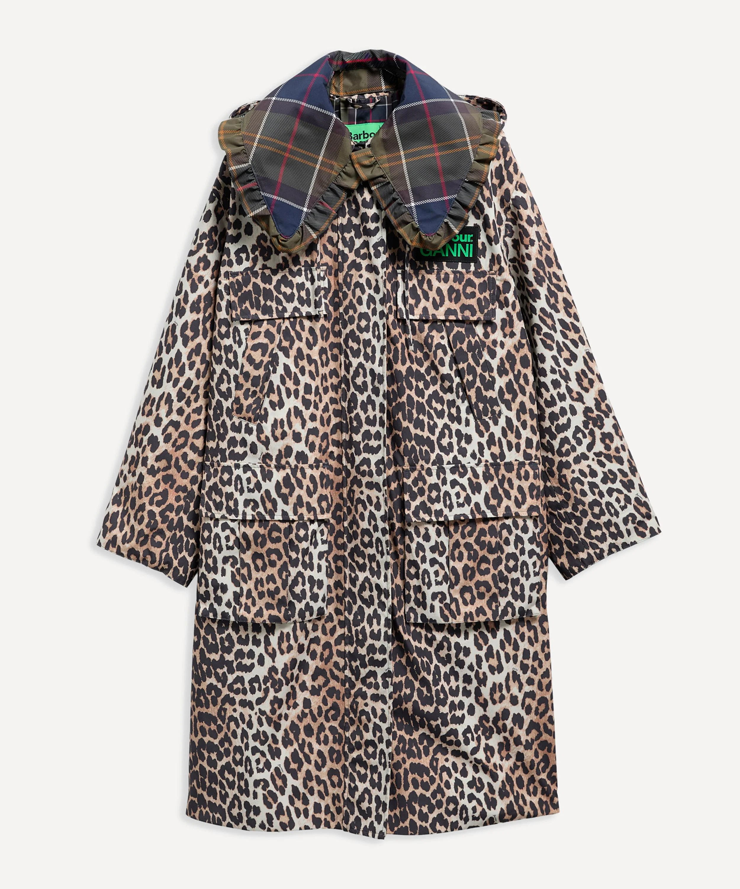 x GANNI Leopard Print Waterproof Parka Jacket - 1