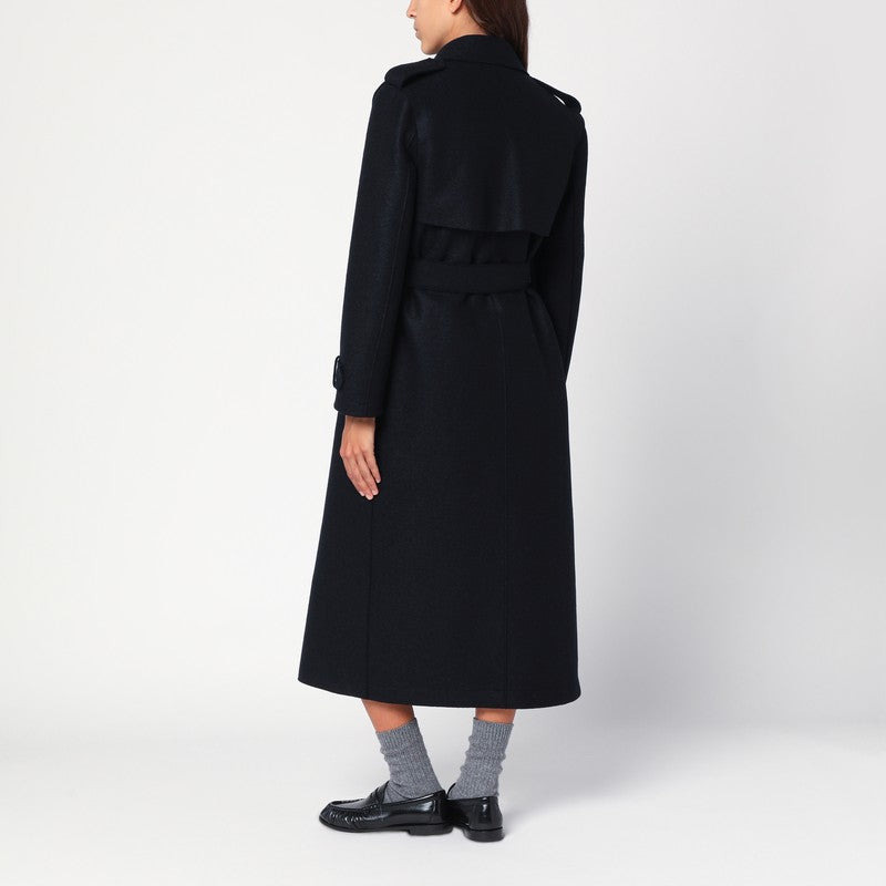 Harris Wharf London Navy Blue Wool Wrap Coat Women - 2