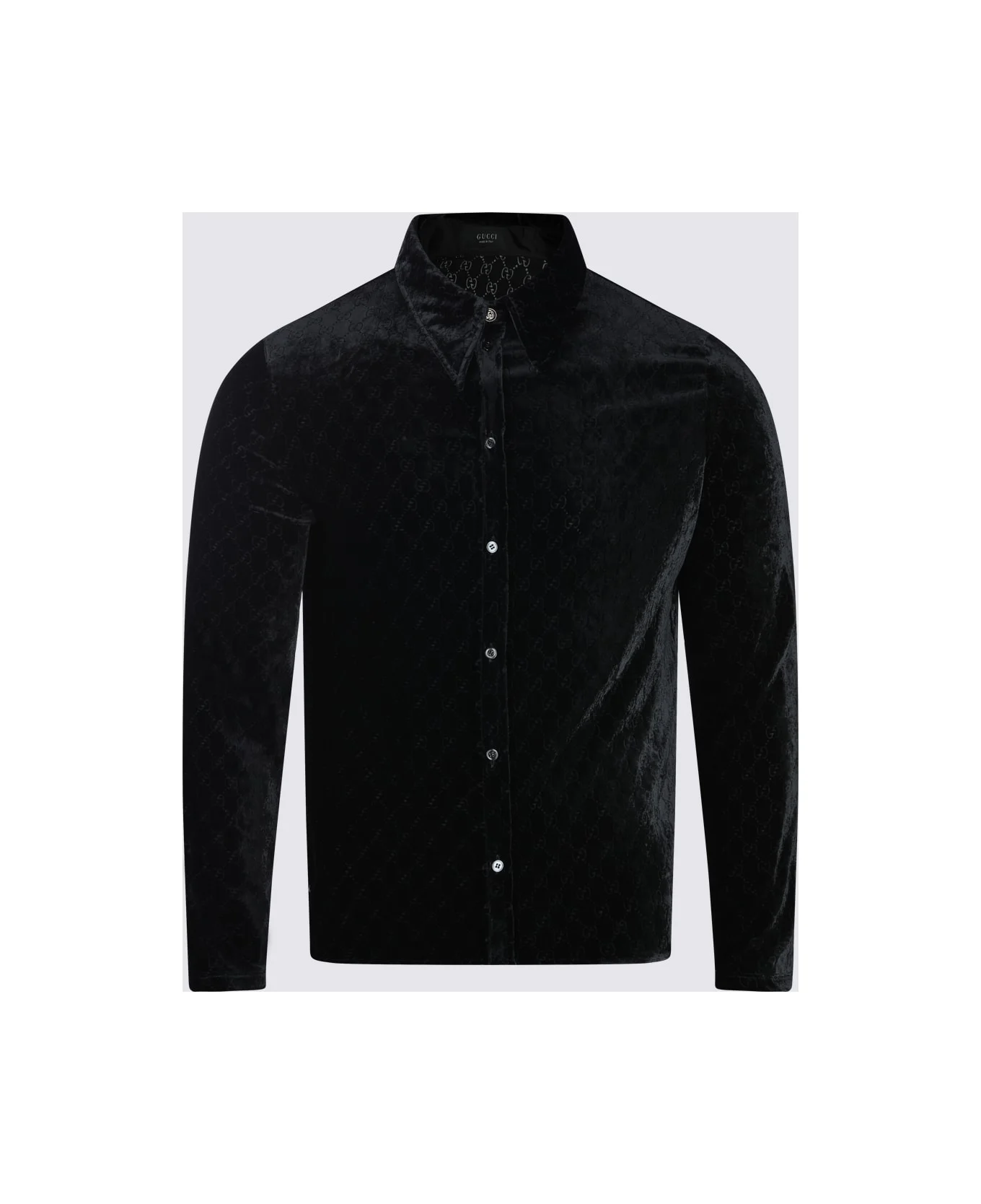 Black Viscose Silk Blend Shirt - 1