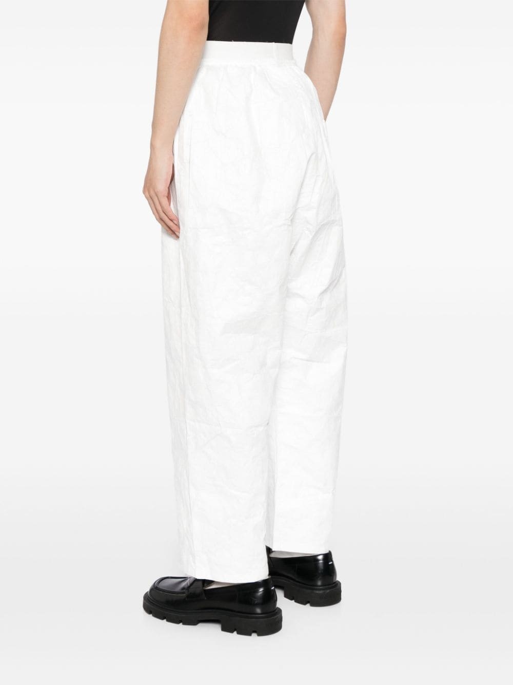 crinkled wide-leg trousers - 4