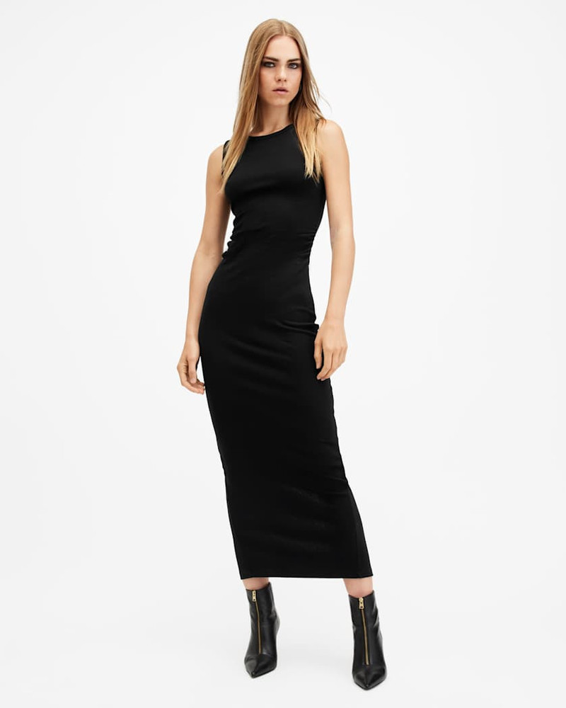 KATARINA BOAT NECK BODYCON FIT MAXI DRESS 1