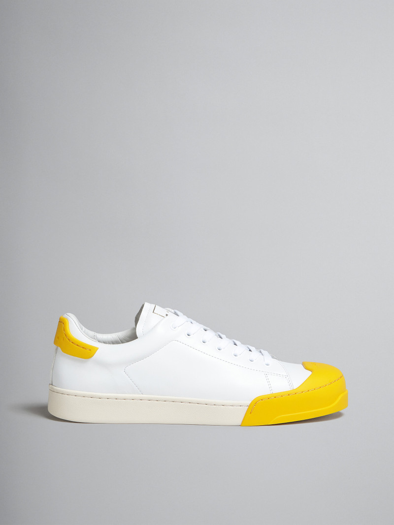 DADA BUMPER SNEAKER IN WHITE AND YELLOW LEATHER - 1