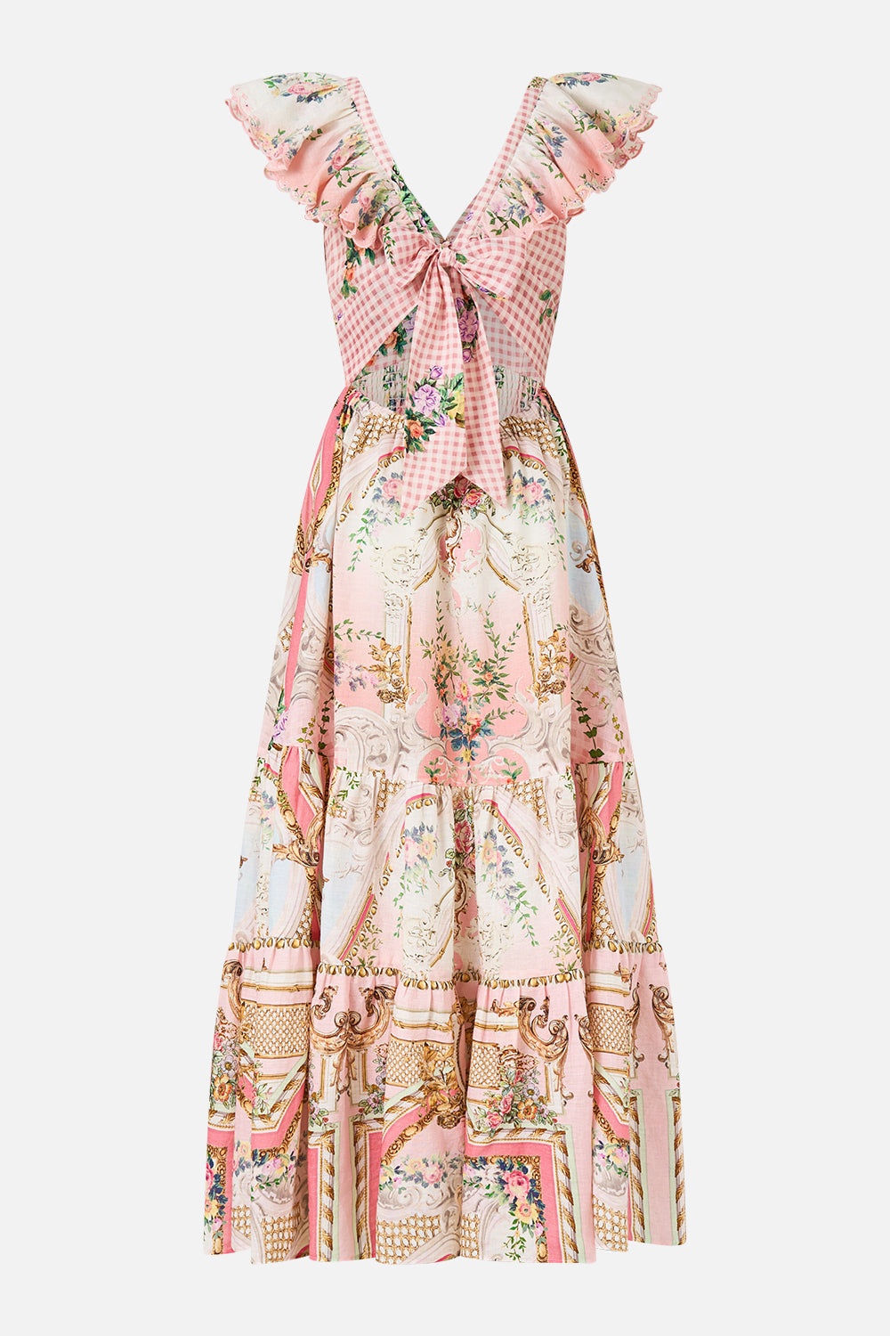 TIERED DRESS WITH NECK FRILL - 7