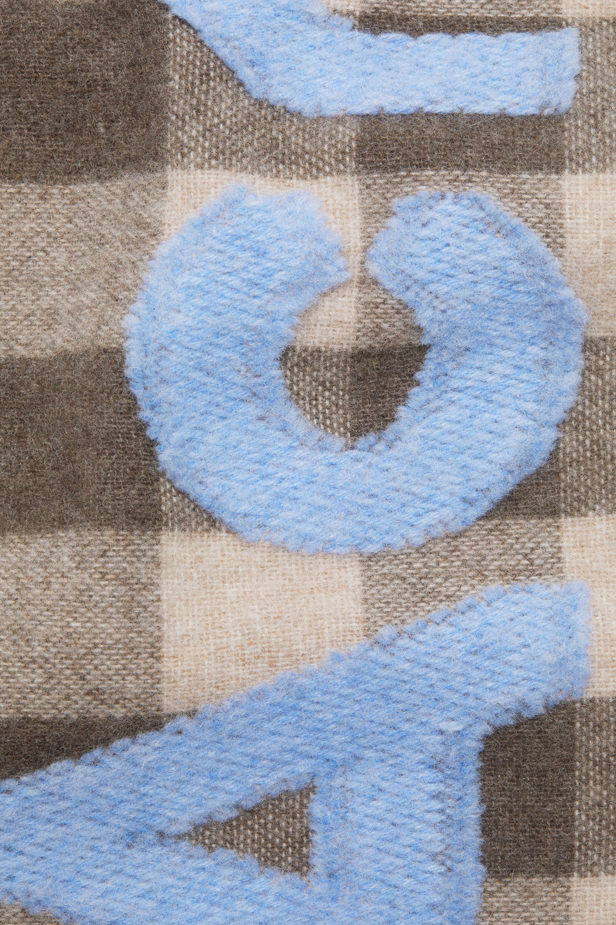 Check logo scarf - Narrow - Brown/blue - 4