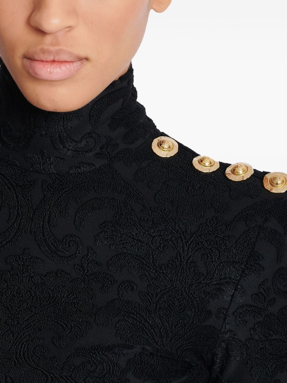 baroque-pattern long-sleeved top - 7
