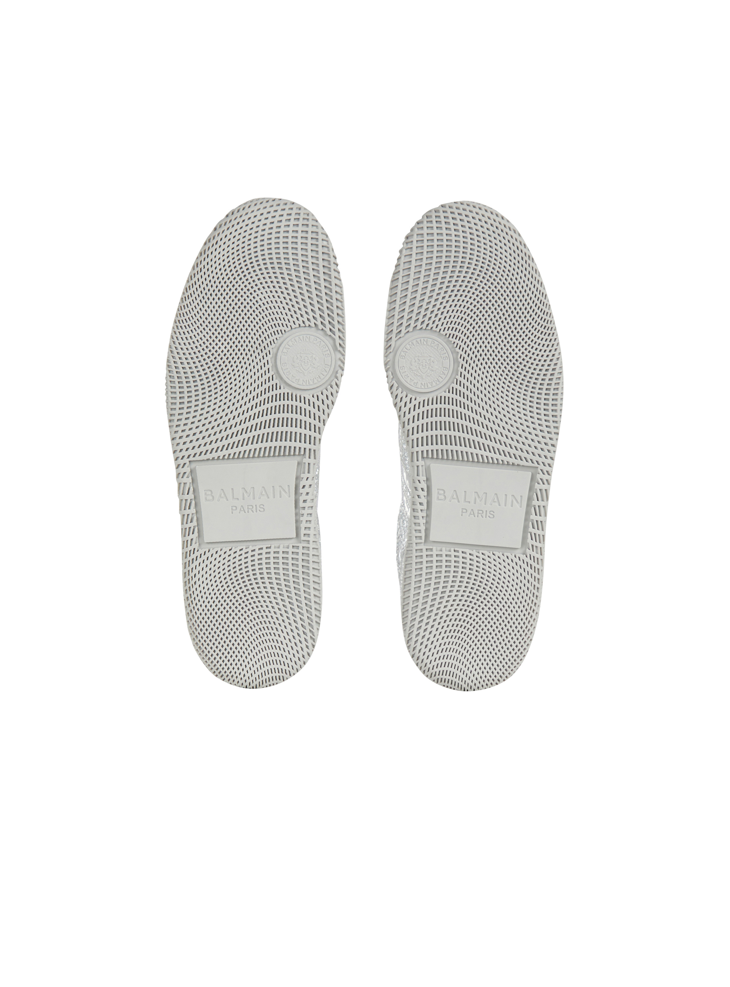 Balmain Swan silver leather sneakers - 4