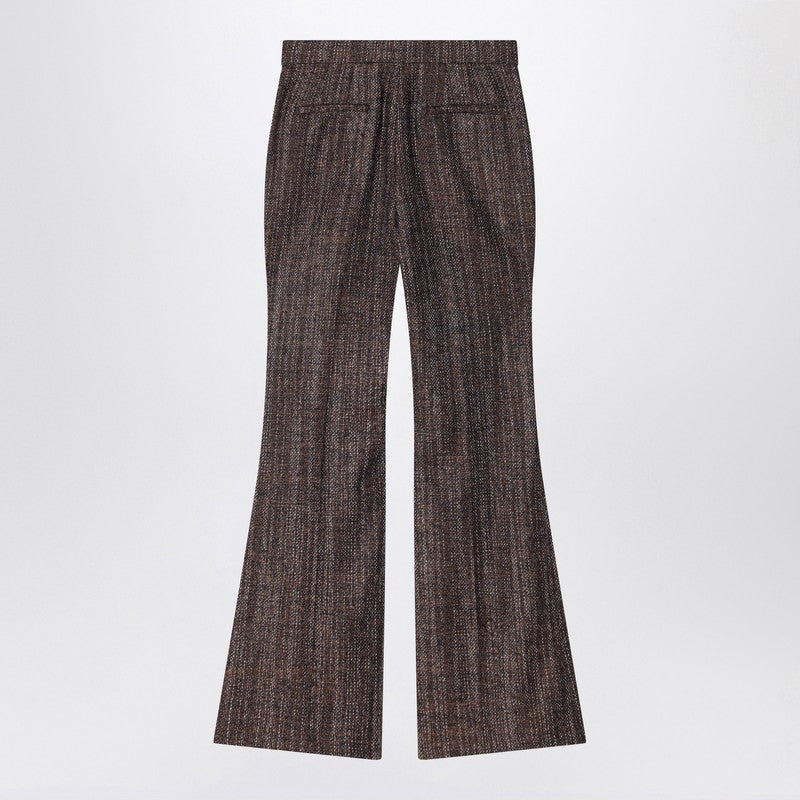 Fendi Rust Wool And Alpaca Trousers Women - 2