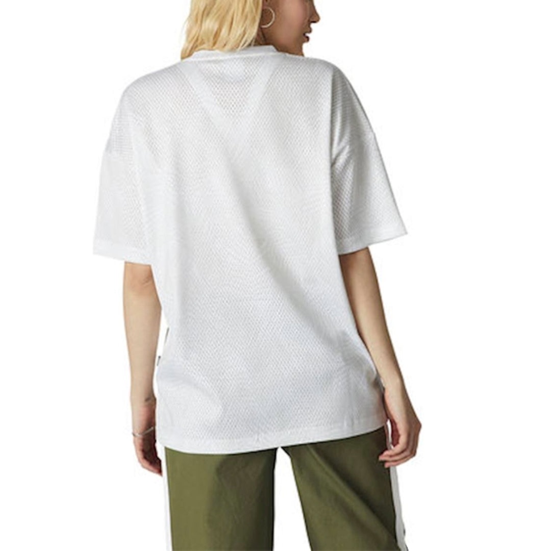 (WMNS) Converse Areca Palm Mesh Boxy T-Shirt 'White Black' 10008467-A04 - 3