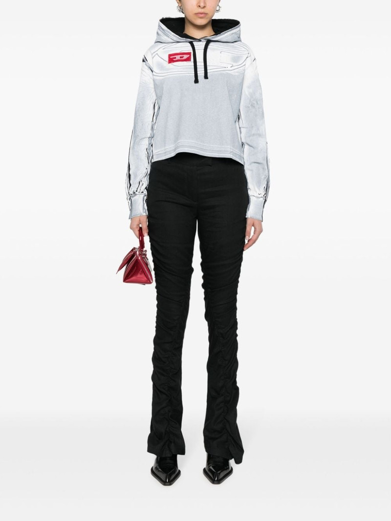 Diesel creased-paint cotton hoodie outlook