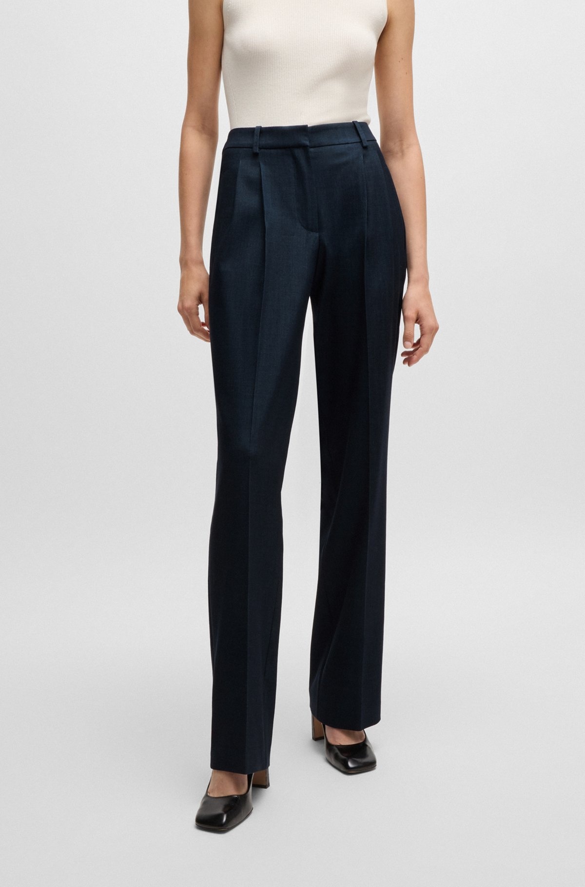 REGULAR-FIT TROUSERS IN DENIM-EFFECT TWILL - 2