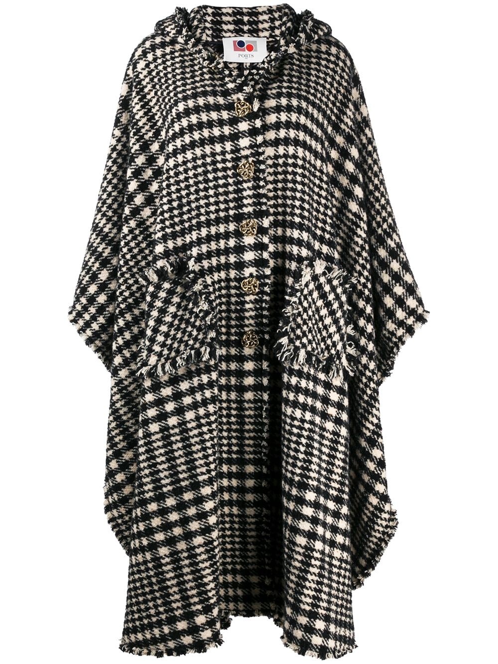 houndstooth print coat - 1