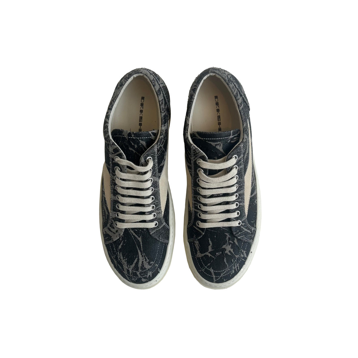 WOMEN'S VINTAGE SNEAKERS (BLACK WASHED FOIL/MILK) - 2