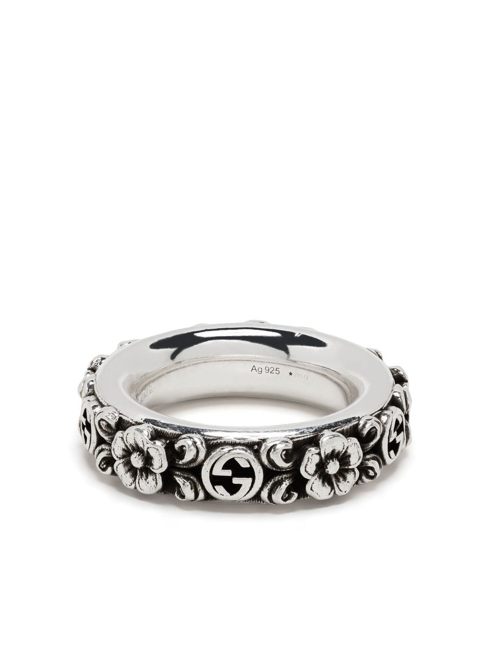 sterling silver Interlocking G ring - 1