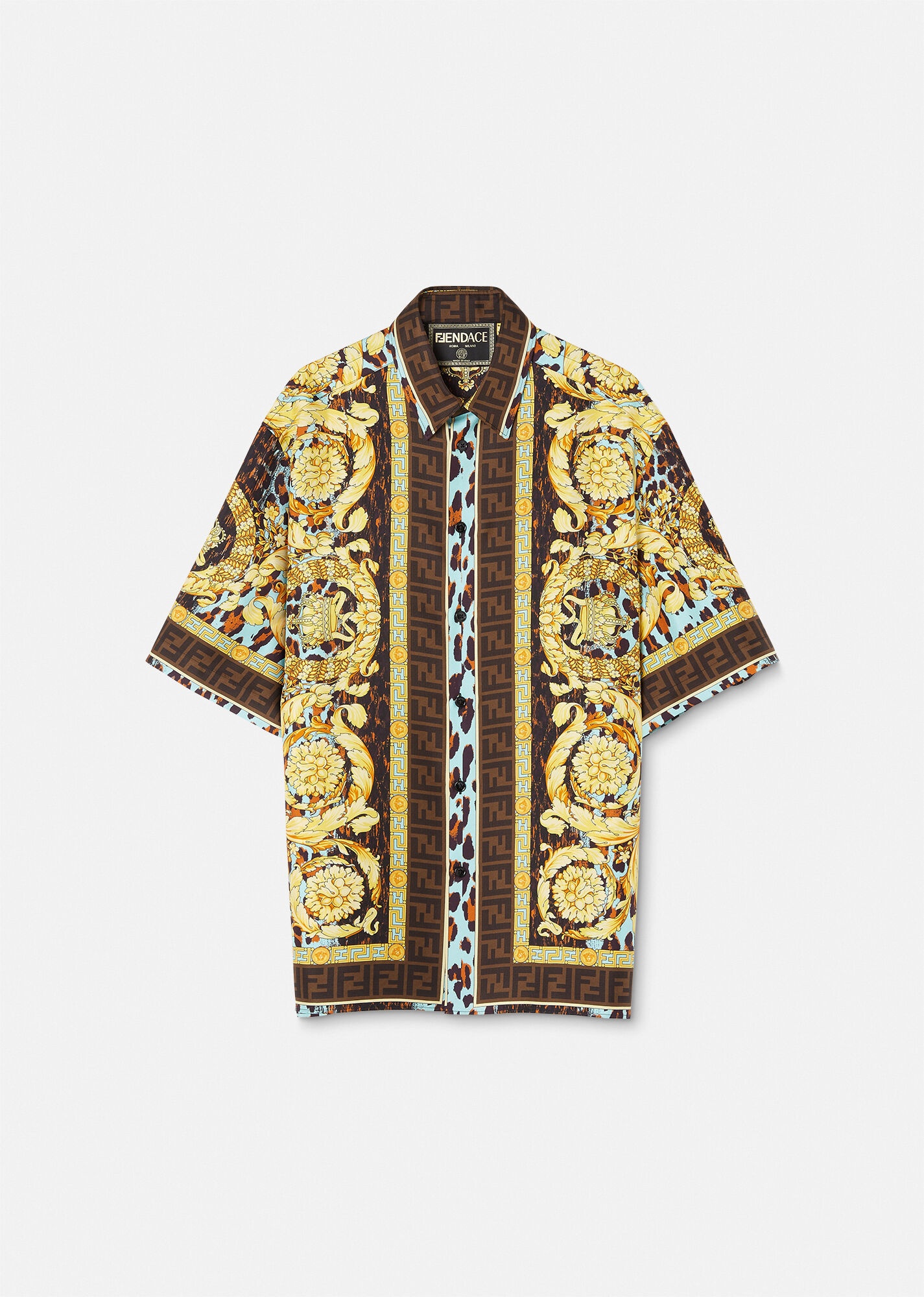 Fendace Gold Baroque Silk Shirt - 1