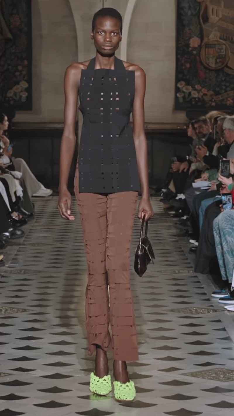 WEAVED FITTED TROUSERS BROWN 7