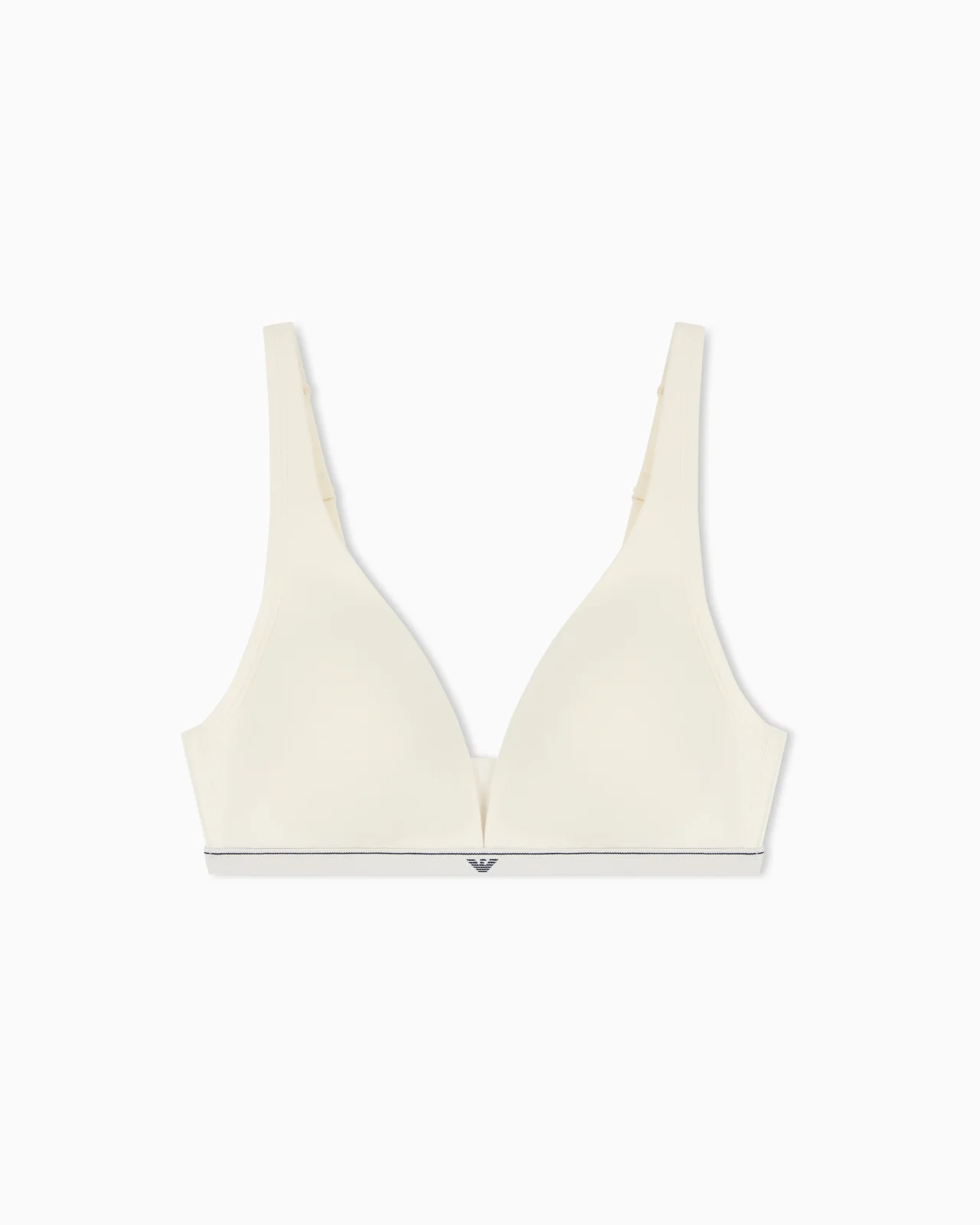 PADDED WIRELESS COTTON JERSEY BRALETTE WITH A LOGO BAND - 1