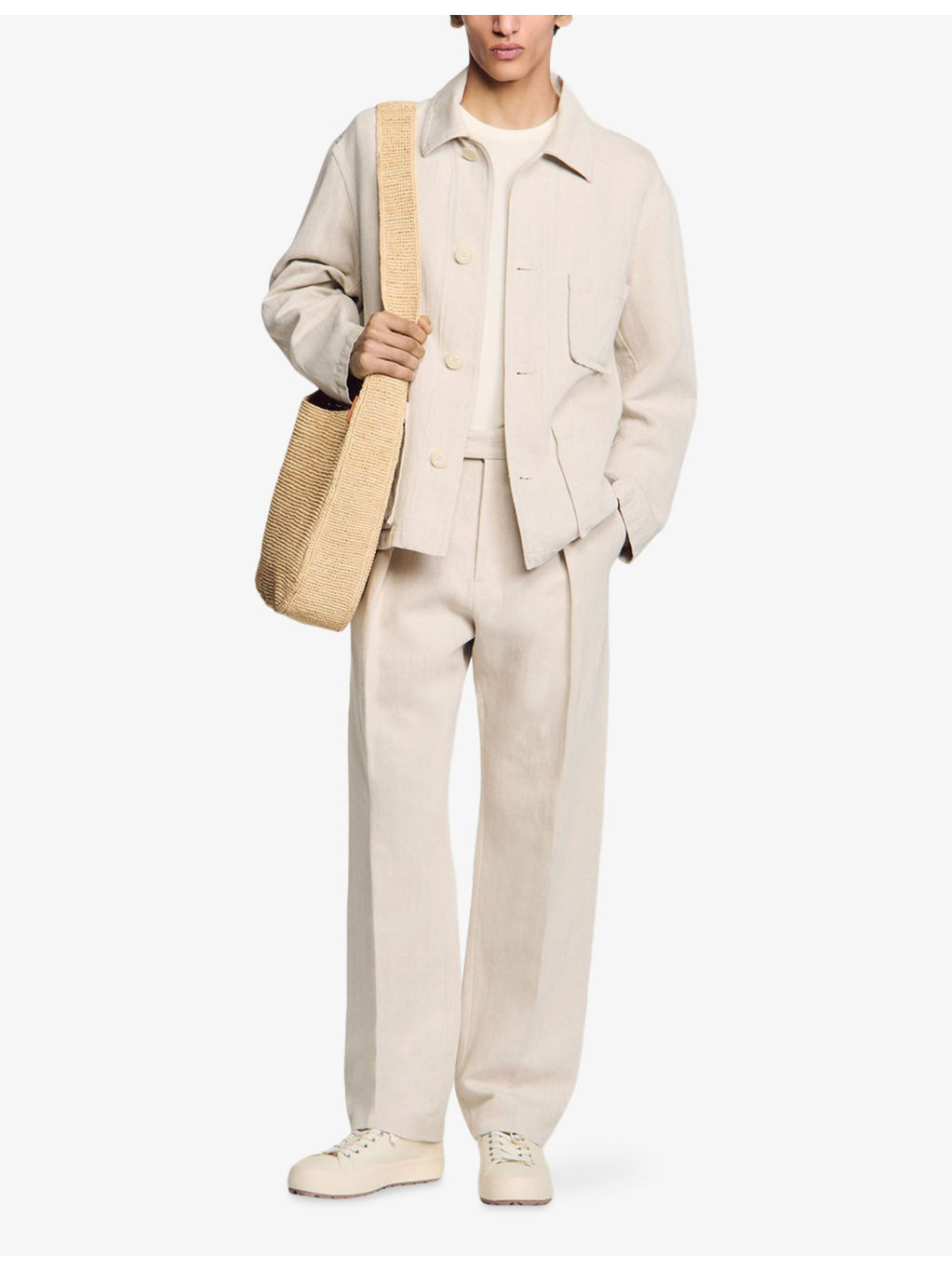 Worker Patch-Pocket Linen-Cotton Jacket - 2