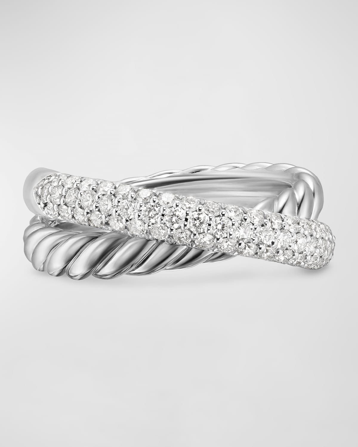 8mm Crossover Ring in Silver - 1