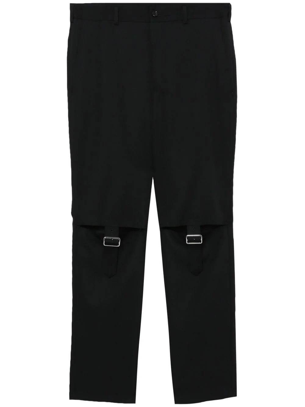 strap-detail straight-leg trousers - 1