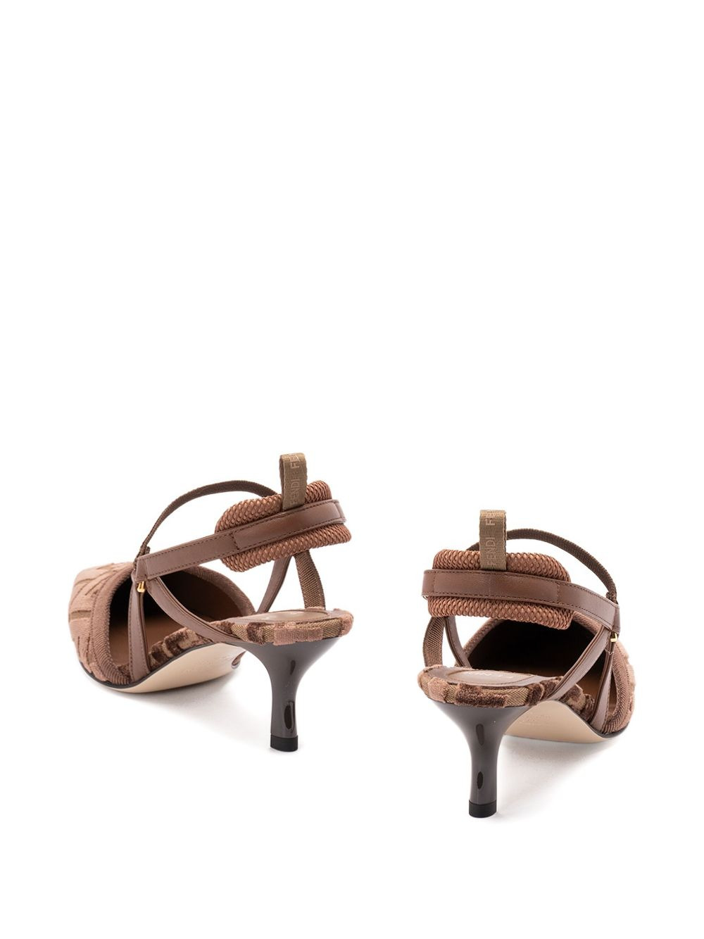 55mm monogram-patterned slingback pumps - 4