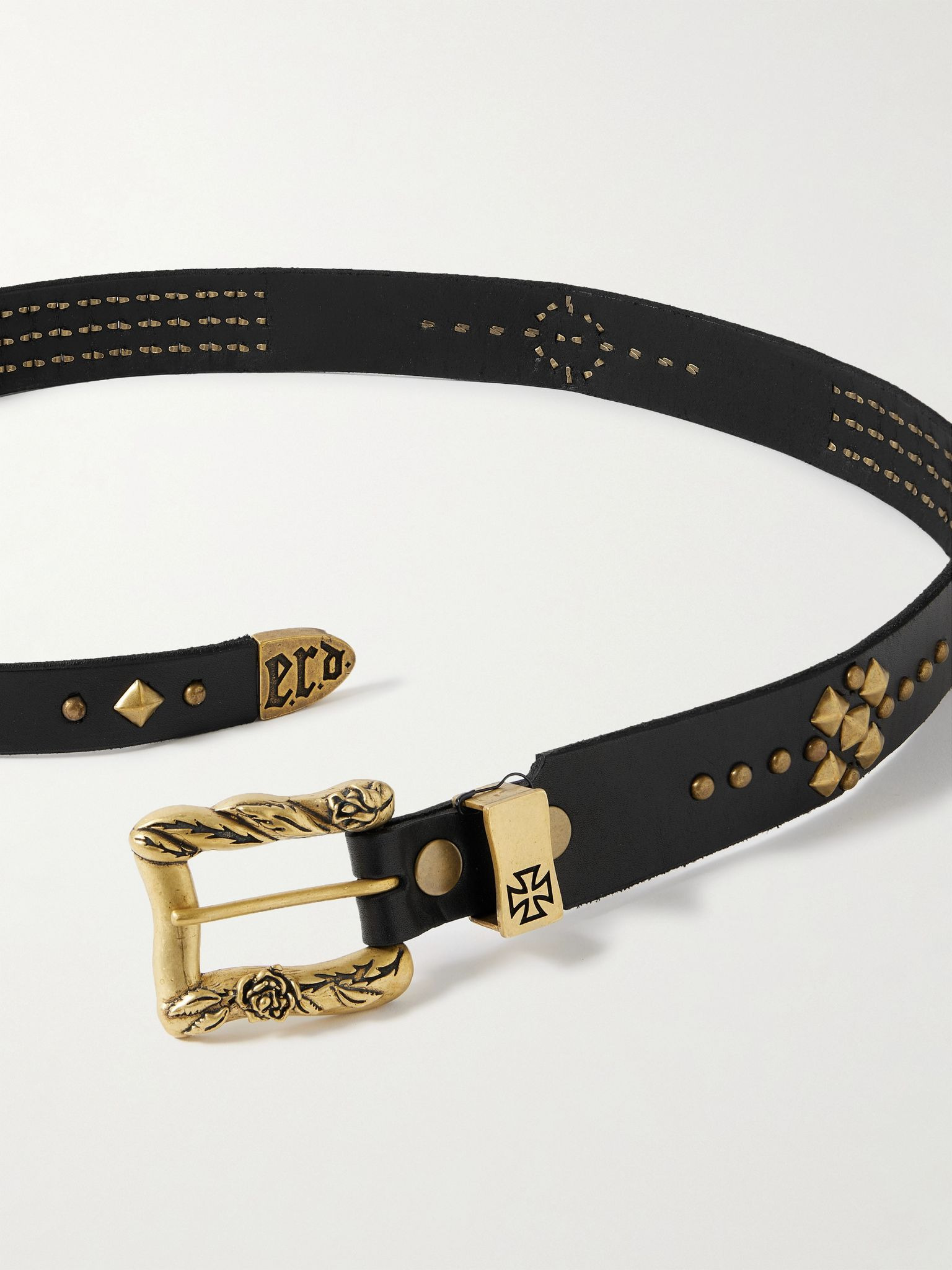 Texas Serenade 3.5cm Embellished Leather Belt Black - 2