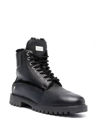 PHILIPP PLEIN shearling-lined lace-up boots outlook