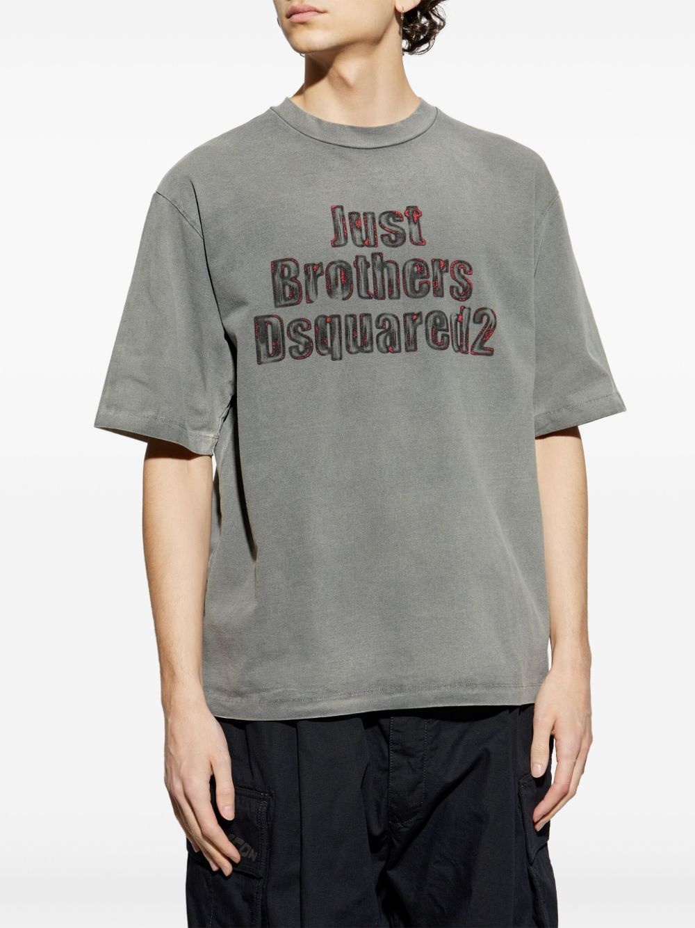 Tシャツ・カットソー Dsquared2 Reverse Logo-Print Grey T-Shirt Tシャツ・カットソー Dsquared2 Reverse Logo-Print Grey T
