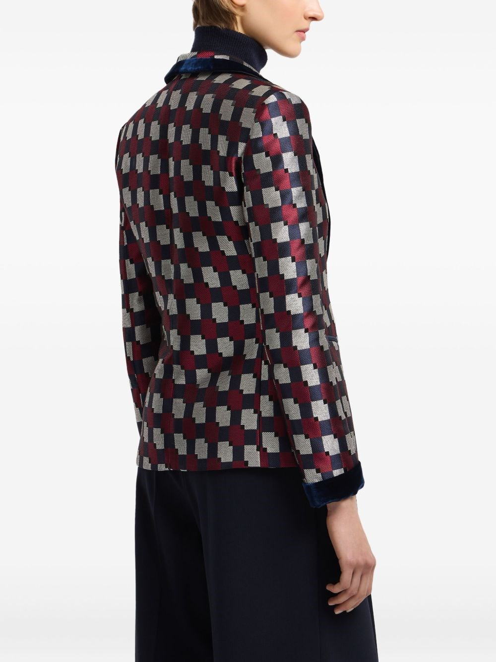 Printed single-breasted jacket - 4